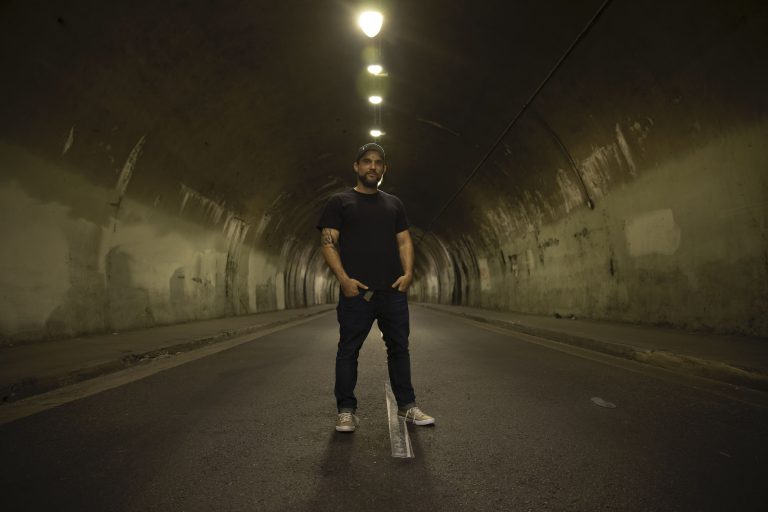 Raz Klinghoffer - music Studio, Music Producer - Los Angeles - in a tunnel photoshoot